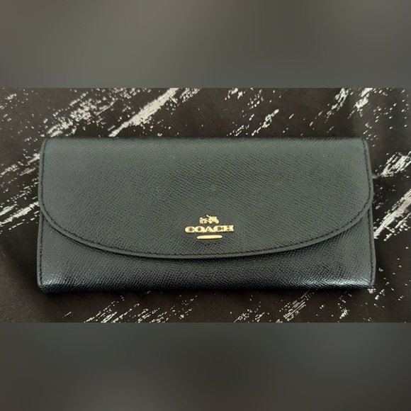 Coach Slim Envelop Wallet Crossgrain Leather - Picture 1 of 4